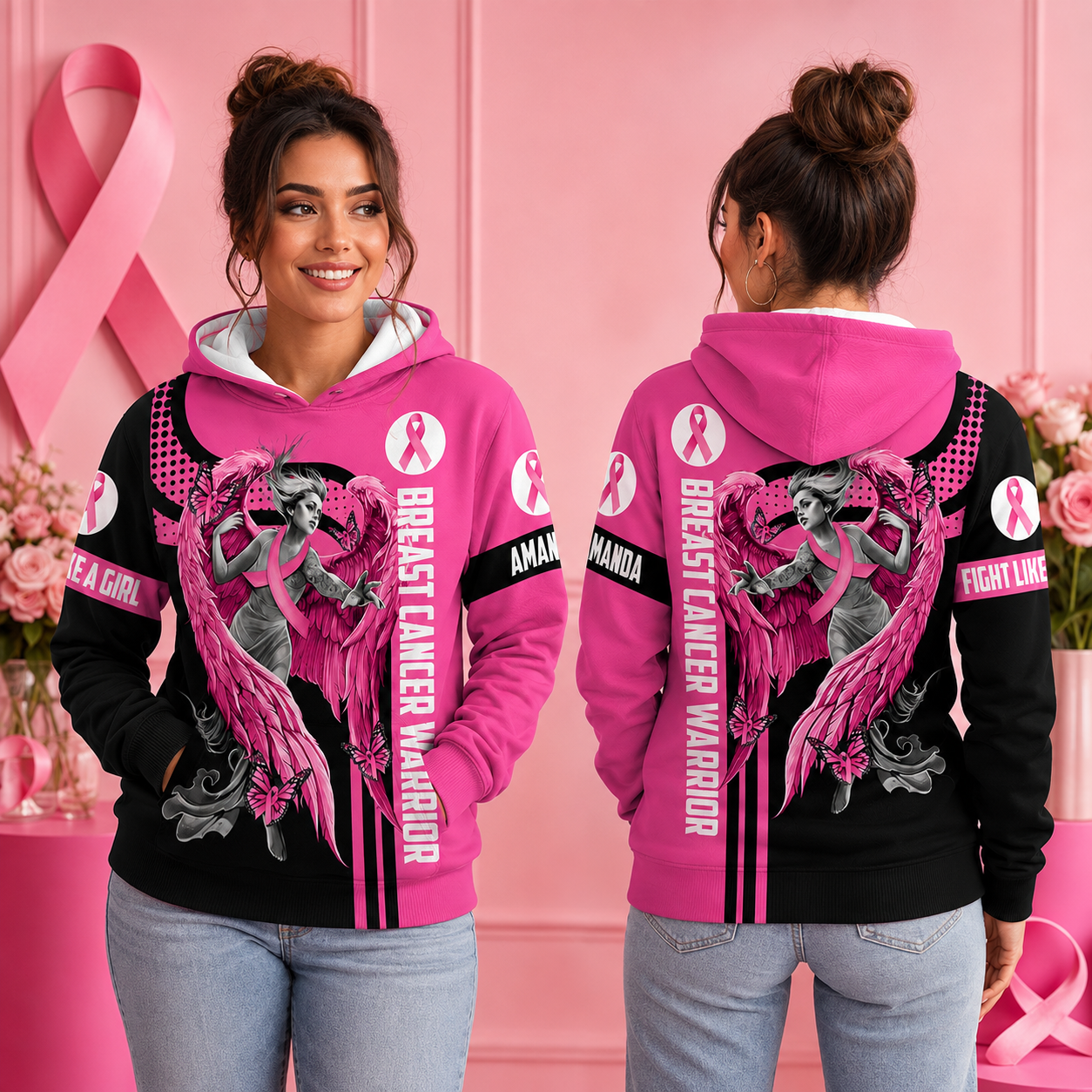 Breast Cancer Survivor Custom All Over Print Shirt For Cancer Survivor Warrior Breast Cancer Awareness Shirt H2511