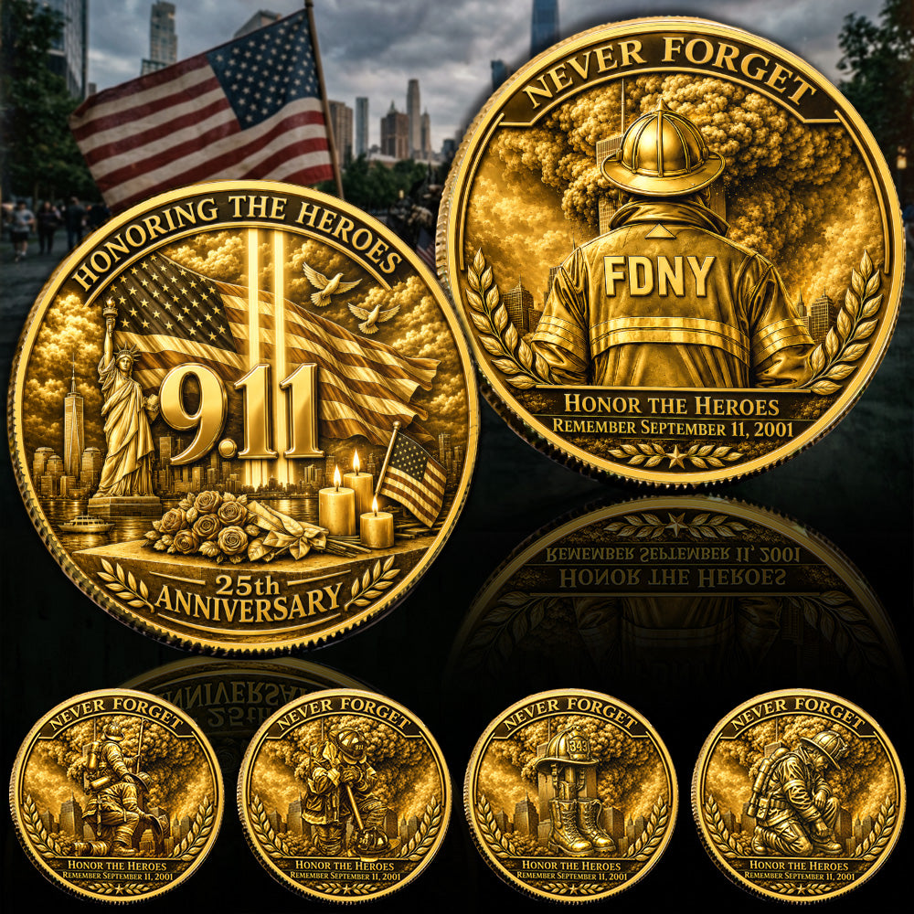 Never Forget Honoring The Heroes 25th Anniversary 9-11 Remember Coin Gift For Firefighter H2511 Trna