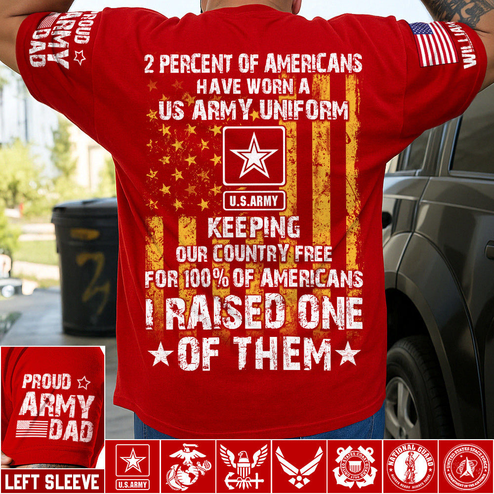2 Percent Of Americans Have Worn A US Army Uniform I Raised One Of Them Custom Shirt for US Military Mom Dad Proud Parents Shirt H2511 Trna