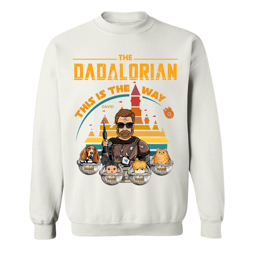 The Dadalorian/Momalorian This Is The Way - Personalized Shirt For Dad/Mom - Custom Kid Dog New Version