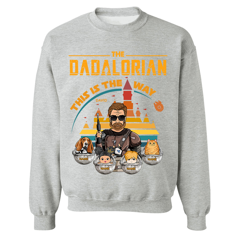 The Dadalorian/Momalorian This Is The Way - Personalized Shirt For Dad/Mom - Custom Kid Dog New Version