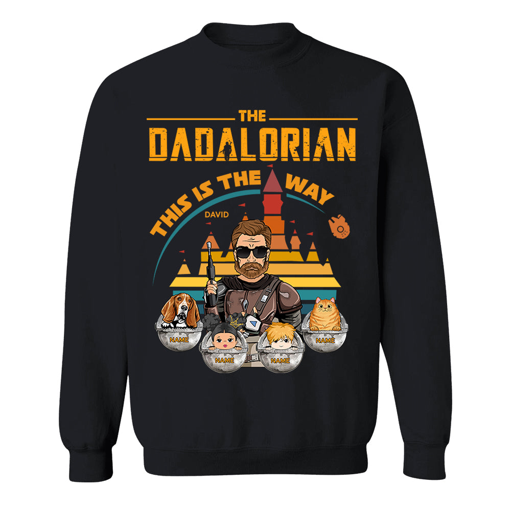 The Dadalorian/Momalorian This Is The Way - Personalized Shirt For Dad/Mom - Custom Kid Dog New Version