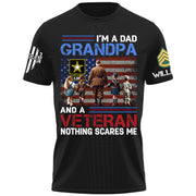 I Am A Dad Grandpa And A Veteran Nothing Scares Me Custom Shirt For Grandpa Veteran H2511