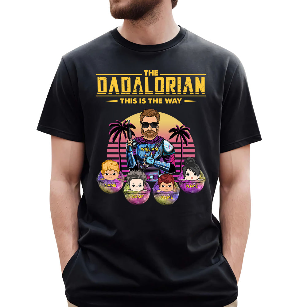 Dadalorian This Is The Way - Personalized Shirt Custom Nickname With Kids Gift For Dad Mom