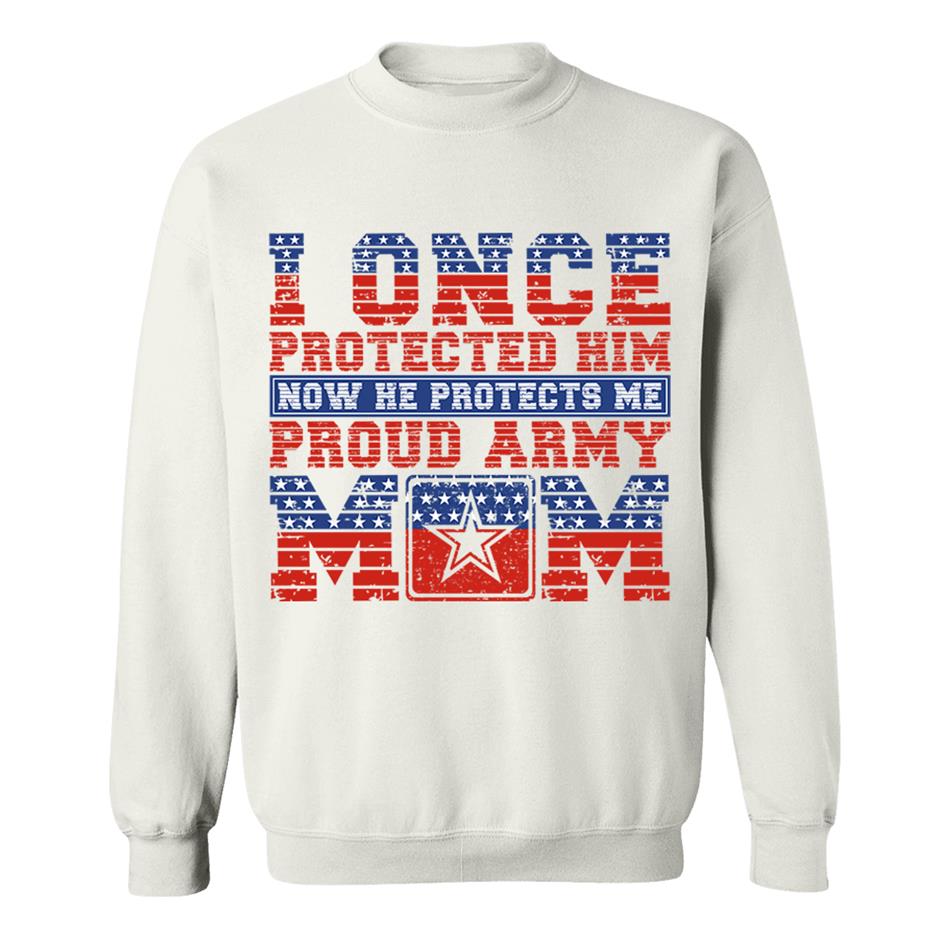 I Once Protected Him Now He Protects Me Proud Army Mom 4th July Custom Shirt For Proud Military Familes Shirt H2511 Trna