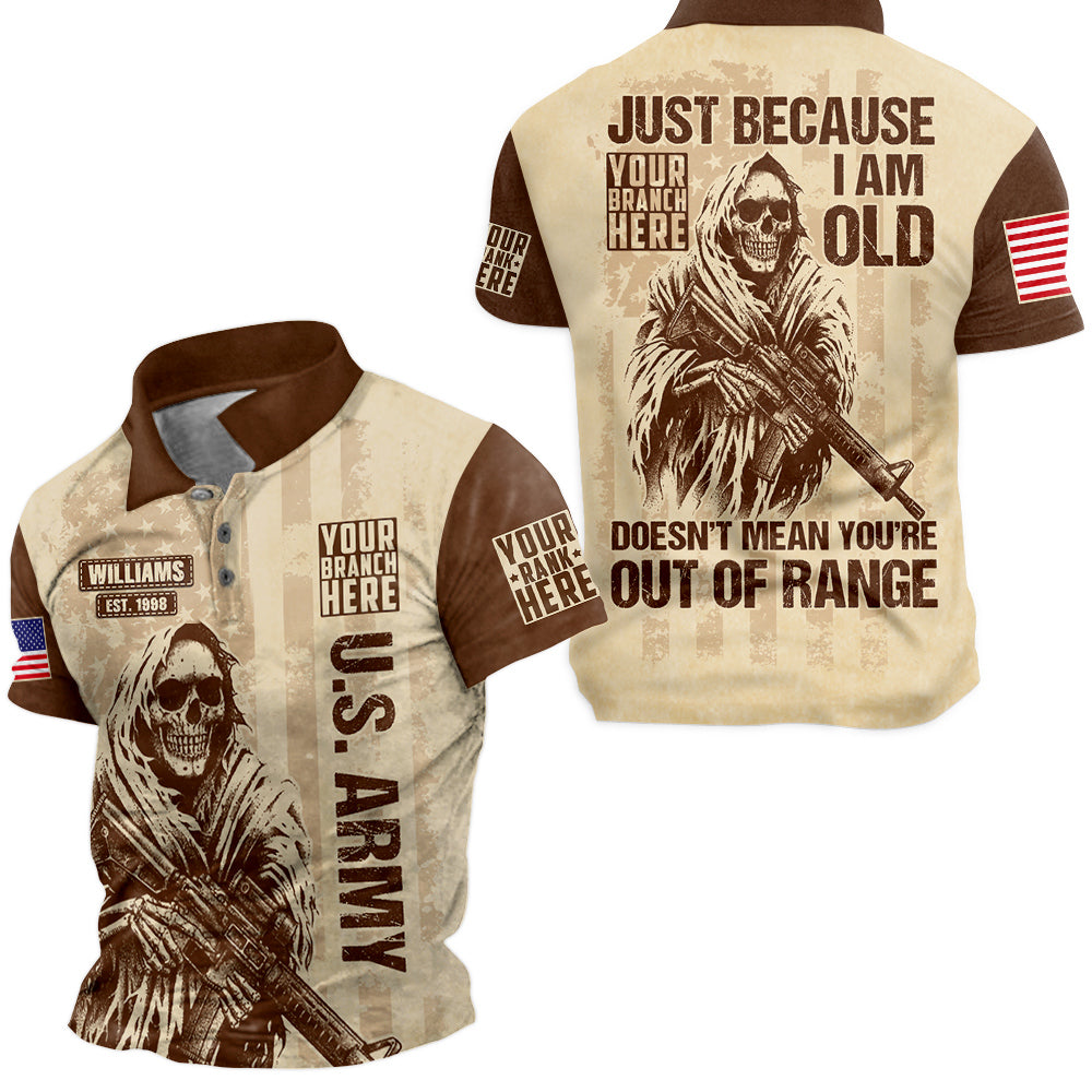 Vintage Hoodie Just Because I'm Old Doesn't Mean You're Out Of Range Personalized All Over Print Shirt For Veteran H2511