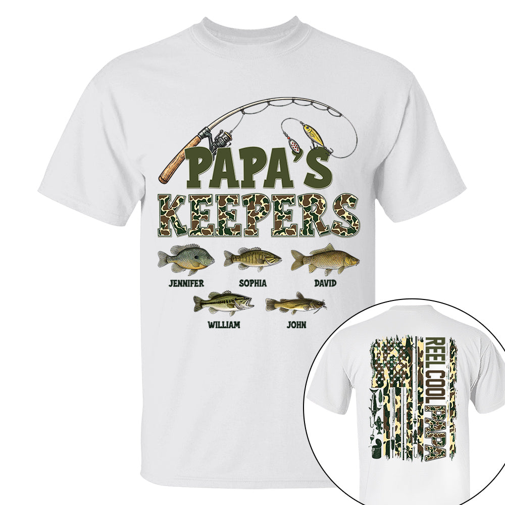 Daddy's Keepers - Personalized Vintage Shirt For Fishing Family - Gifts For Dad NA04 VH01