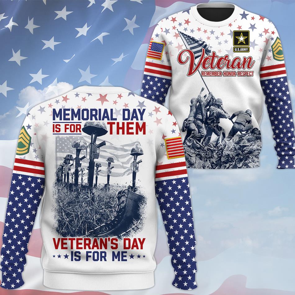 Memorial Day Is For Them Veteran's Day Is For Me All Over Print Shirt Custom All Branches Logo Shirt For Veteran H2511 Trna