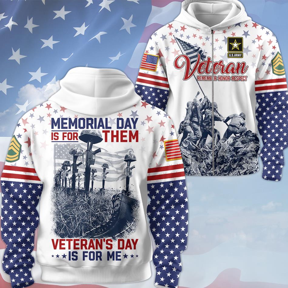 Memorial Day Is For Them Veteran's Day Is For Me All Over Print Shirt Custom All Branches Logo Shirt For Veteran H2511 Trna