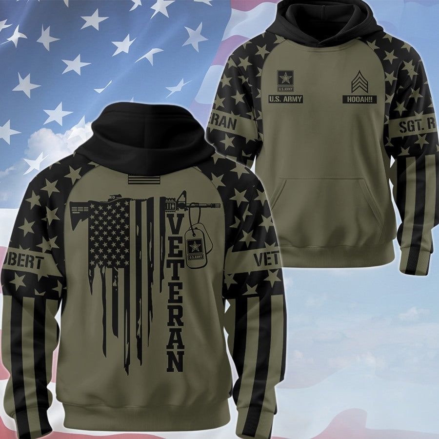 Custom 3D All Over Prints Shirt, Personalized Name And Military Logo H2511 Trna