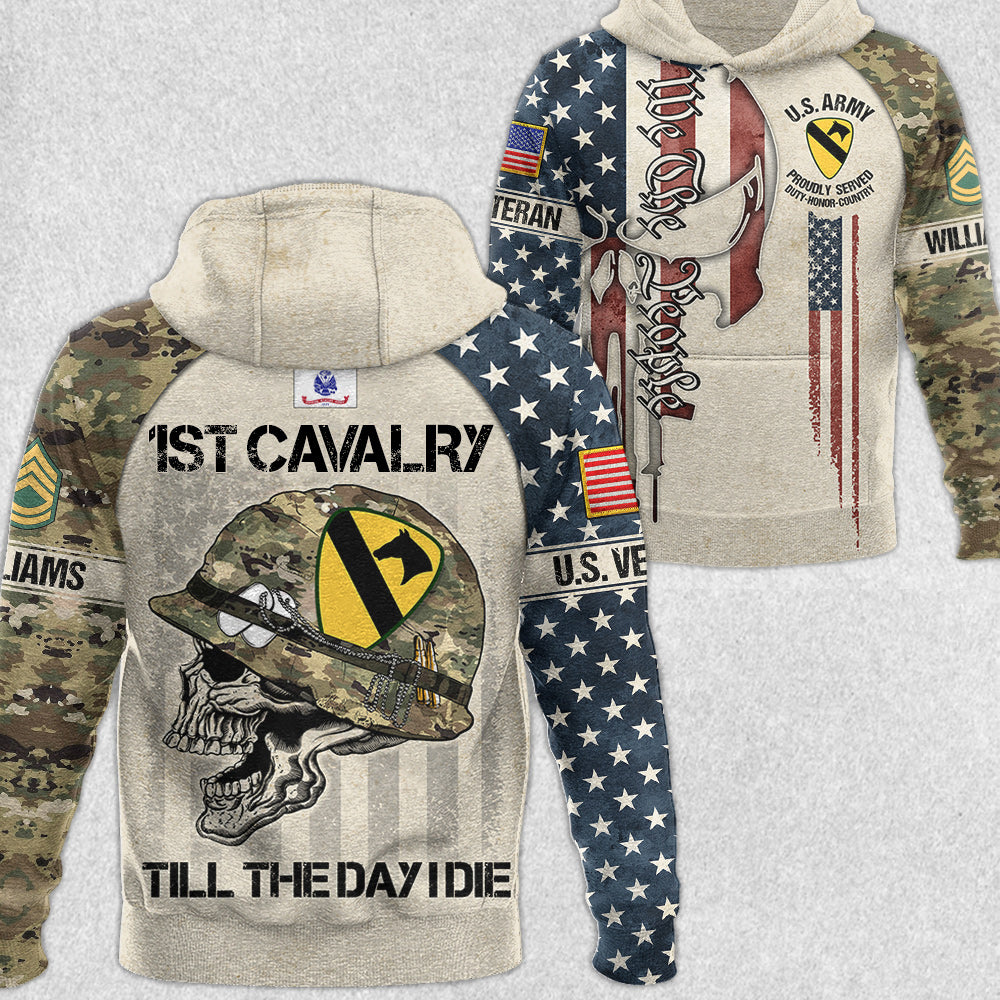 Veteran Till The Day I Die Skull All Over Print Shirt For Soldier US Veteran H2511