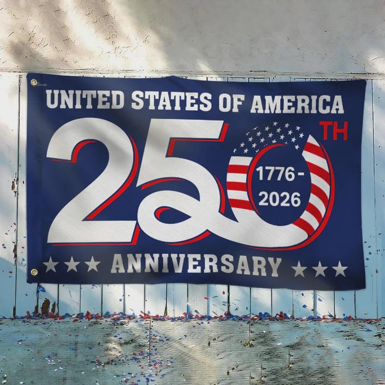 America 250th Anniversary Flag, Patriotic USA House Flag H2511