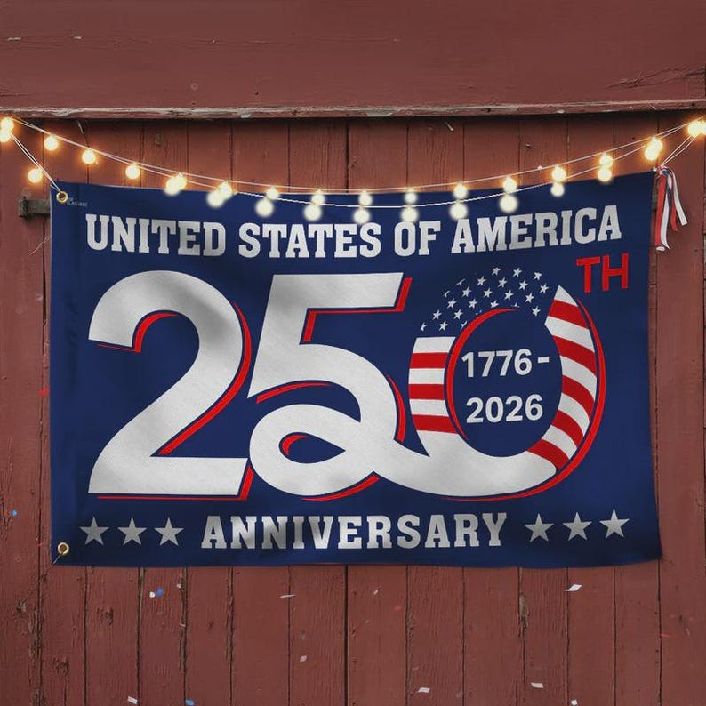 America 250th Anniversary Flag, Patriotic USA House Flag H2511
