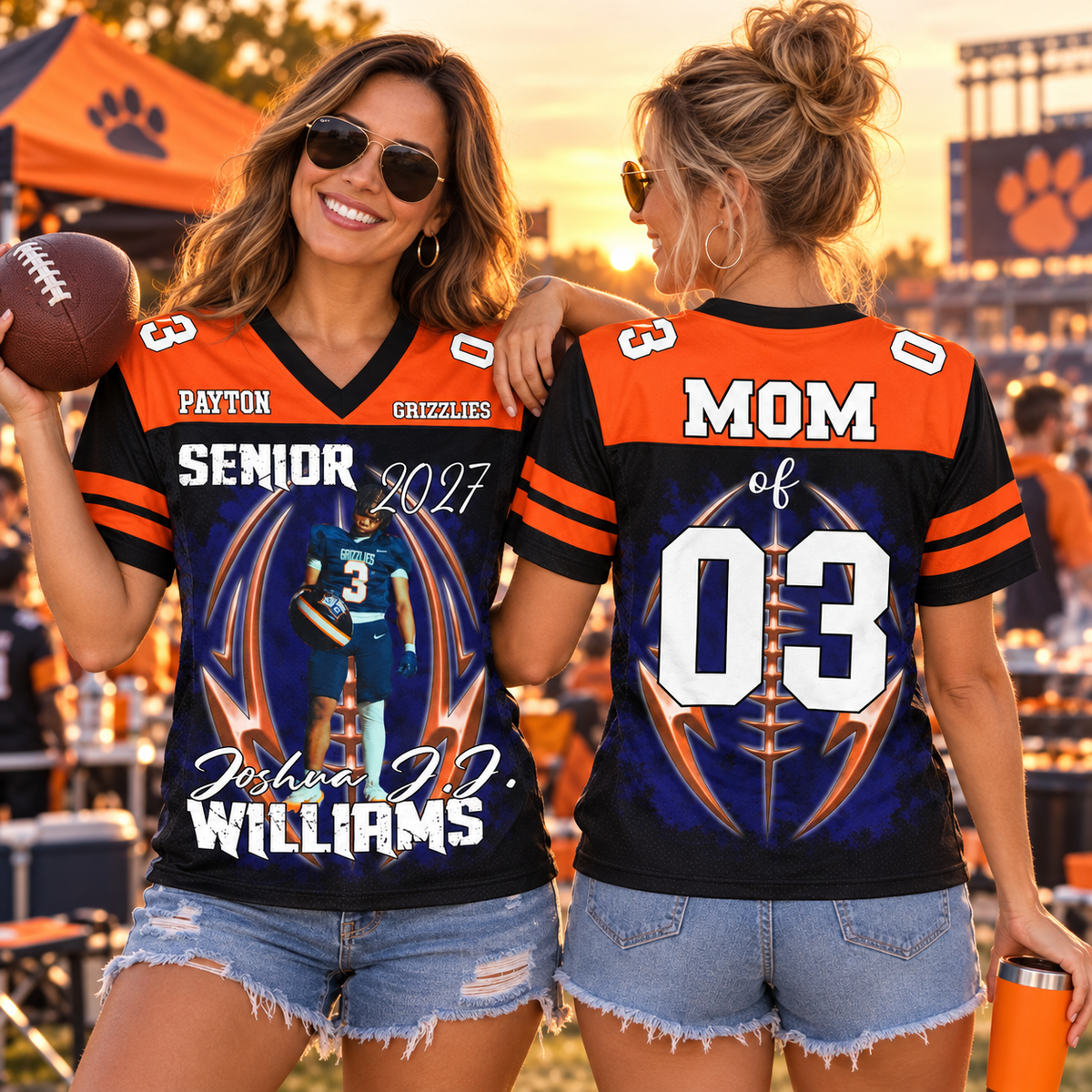 Custom Photo Football Jersey Shirt For Football Family Game Day Shirt H2511