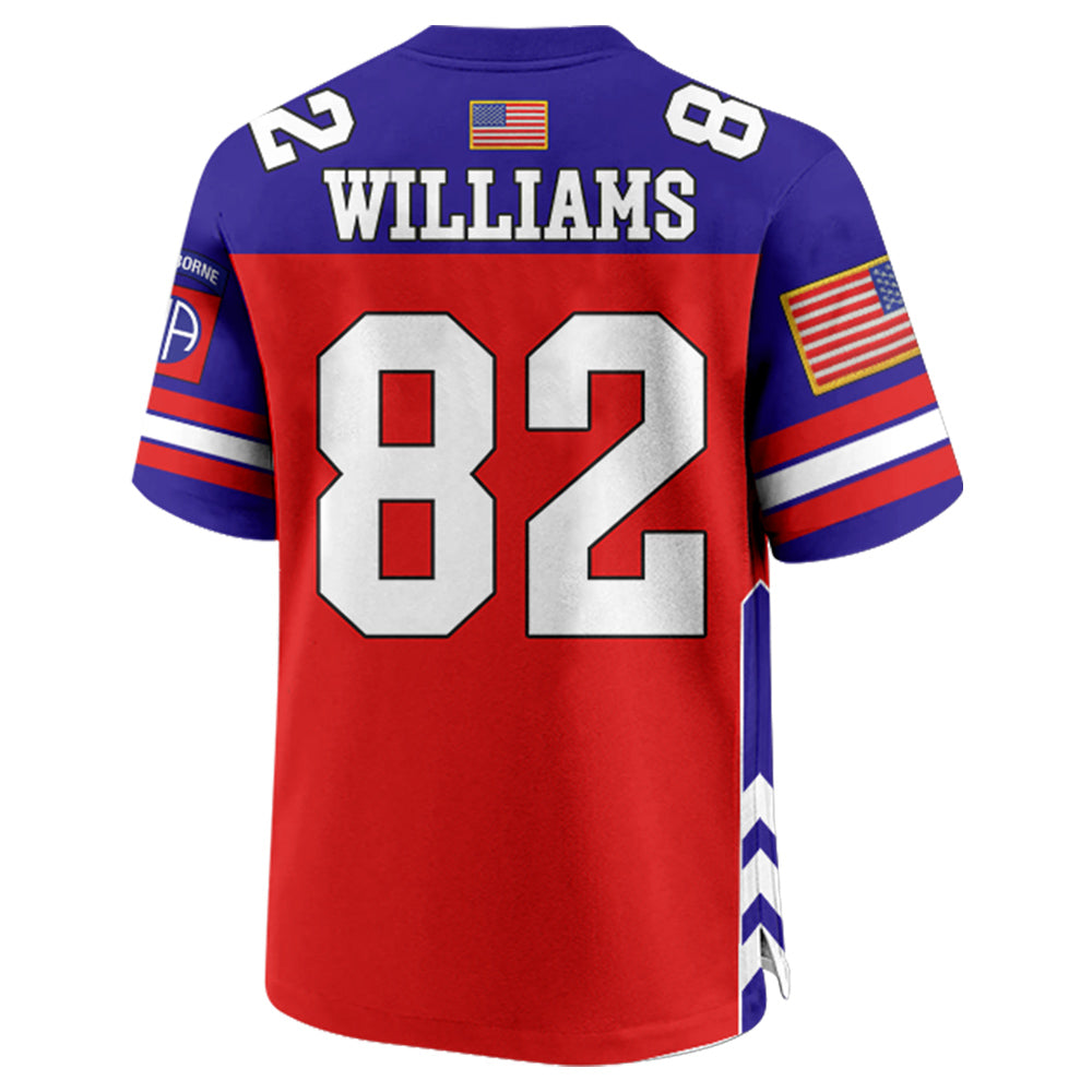 Custom Division All Branches Of Service Football Jersey Gift For Military Retirement Veteran Dad Grandpa H2511