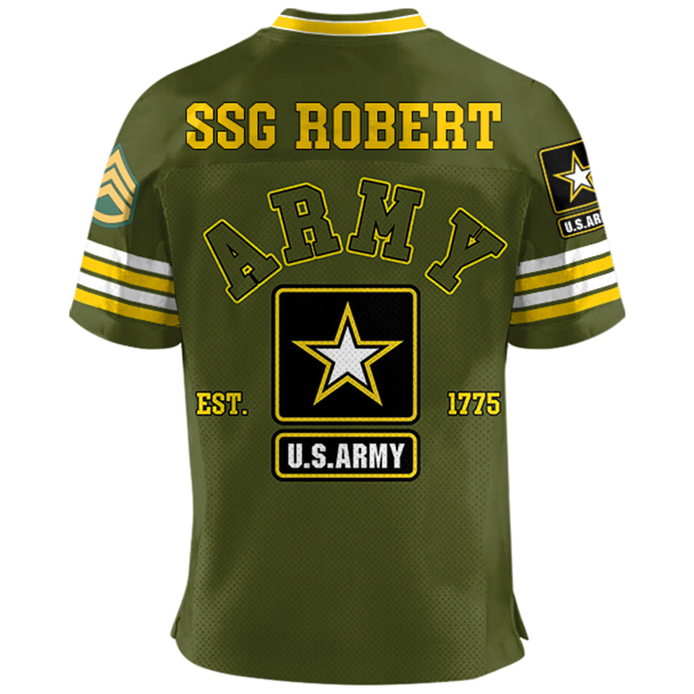 US Military Football Jersey Custom All Branches Rank Division Name For Military Retirement Veteran Dad Grandpa H2511