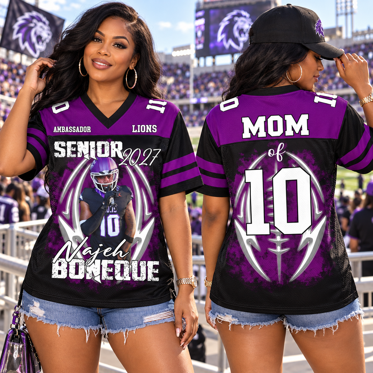 Custom Photo Football Jersey Shirt For Football Family Game Day Shirt H2511