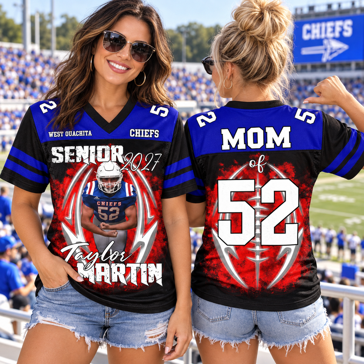 Custom Photo Football Jersey Shirt For Football Family Game Day Shirt H2511