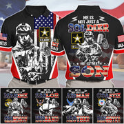 He Is Not Just A Soldier He Is My Son Custom All Over Print Shirt For US Army Dad Mom Family Members Shirt H2511 Trna