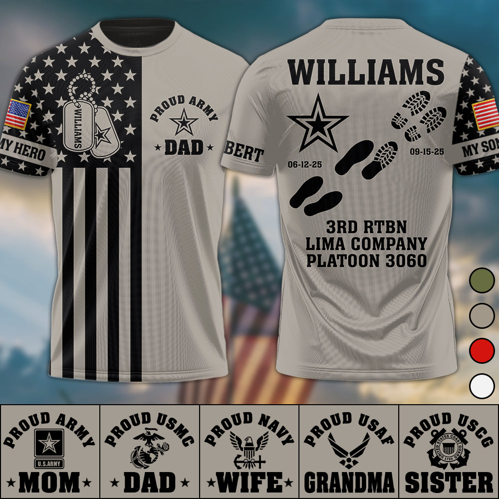 Proud Army Dad Mom Custom Graduation Day All Over Print Shirt For US Military Family Members H2511