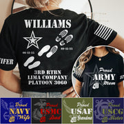 Proud Army Mom Dad Sister Family Members All Over Print Shirt Vr2 Custom Recruit Training Unit Designation Shirt For Proud Military Family Graduate Shirt H2511