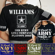 Proud Army Mom Dad Sister Family Members All Over Print Shirt Custom Recruit Training Unit Designation Shirt For Proud Military Family Graduate Shirt H2511