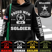Proud Mom Of A US Soldier All Over Print Shirt Hoodie Personalized Recruit Training Unit Designation Gift For Proud Military Family Shirt H2511