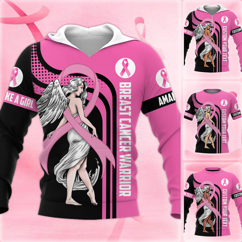 Breast Cancer Survivor Pink Ribbon Angle Custom All Over Print Shirt For Cancer Survivor Warrior Breast Cancer Awareness Shirt H2511 Trna