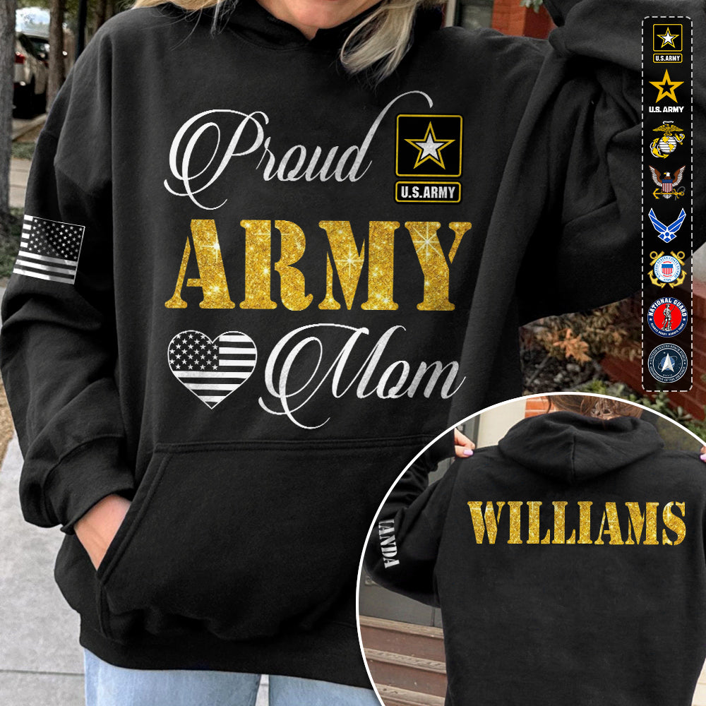Proud Army Mom Vr2 Personalized All Over Print Shirt For Military Mom Dad Wife Family Member H2511