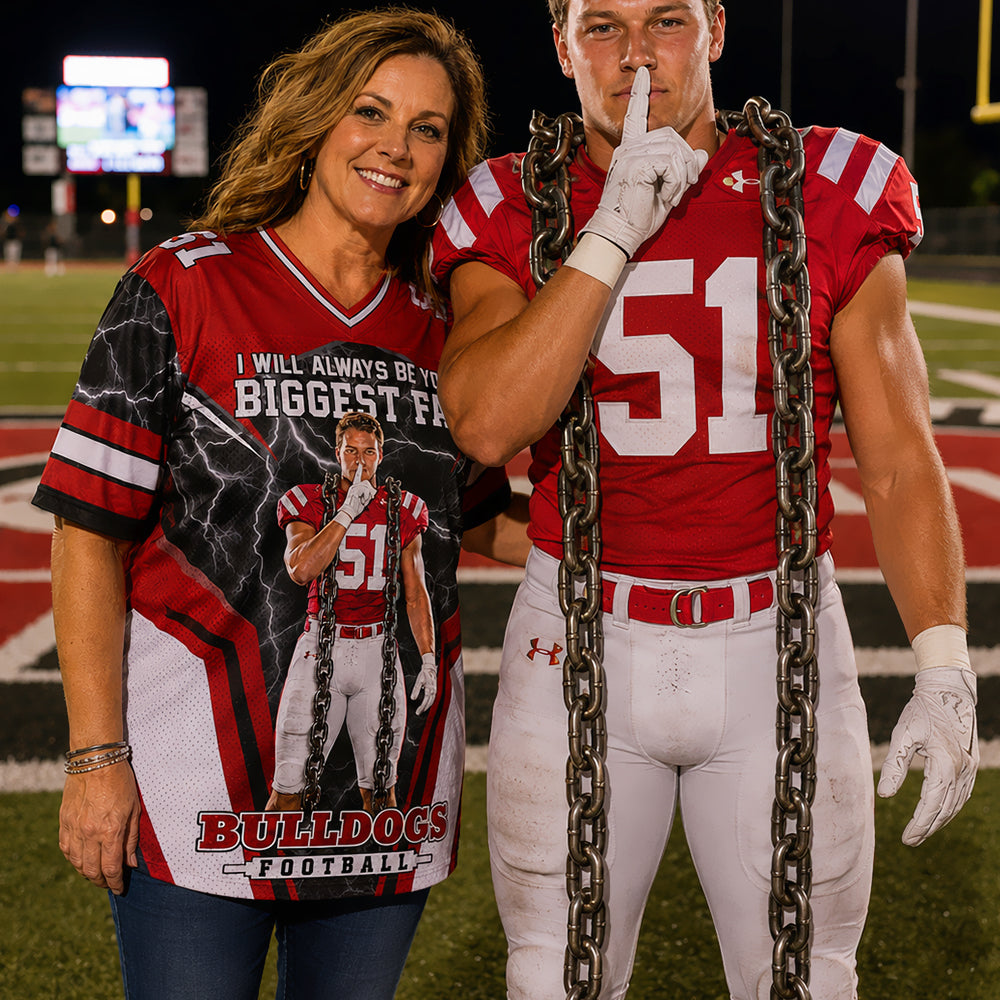 I Will Always Be Your Biggest Fan Personalized All Over Print Football Jersey For Football Mom Grandma Sport Family H2511