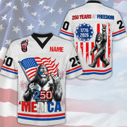 Bigfoot Merica Rock American Flag - Celebrate America 250th Anniversary Football Jersey A2110 VH01