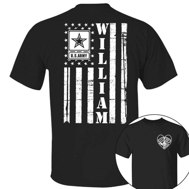Proud Army Mom Distressed American Flag Custom Shirt for Military Family Members Military Graduate Family Shirt H2511 Pt99