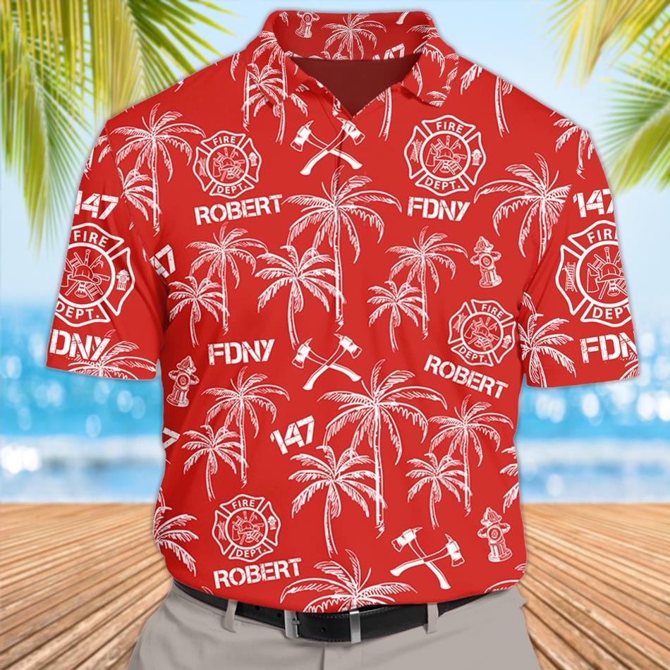 Custom Hawaiian Shirt Gift For Firefighter - Personalized Gifts For Fireman H2511 Trna