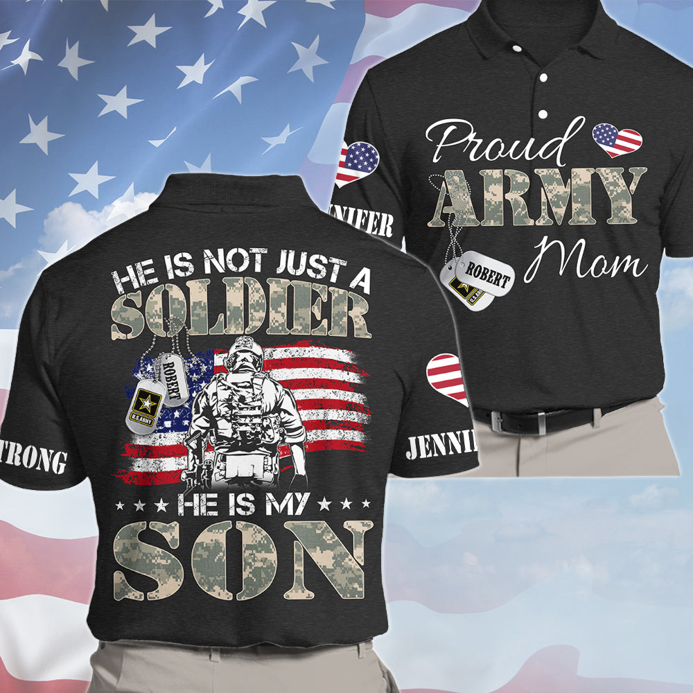He Is Not Just A Soldier He Is My Son Proud Army Mom Custom Camouflage All Over Print Shirt Hoodie For Military H2511 Trna