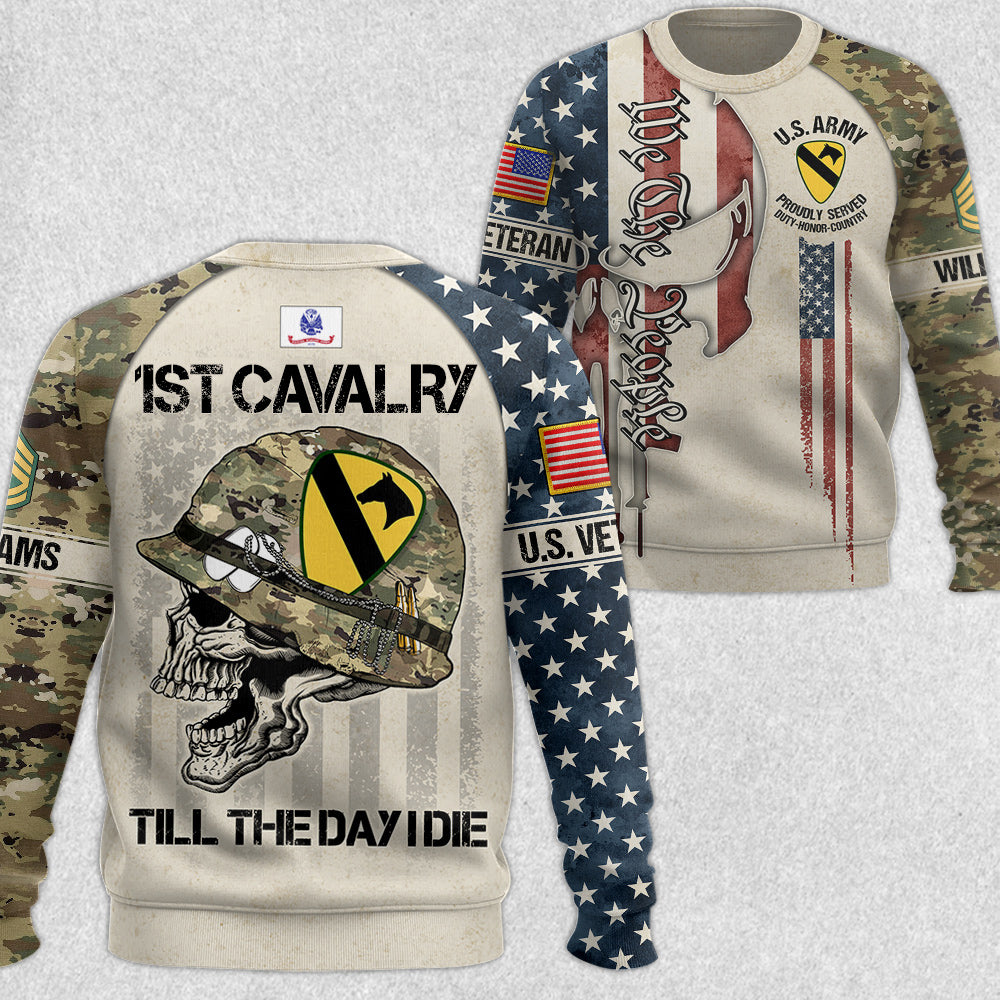 Veteran Till The Day I Die Skull All Over Print Shirt For Soldier US Veteran H2511