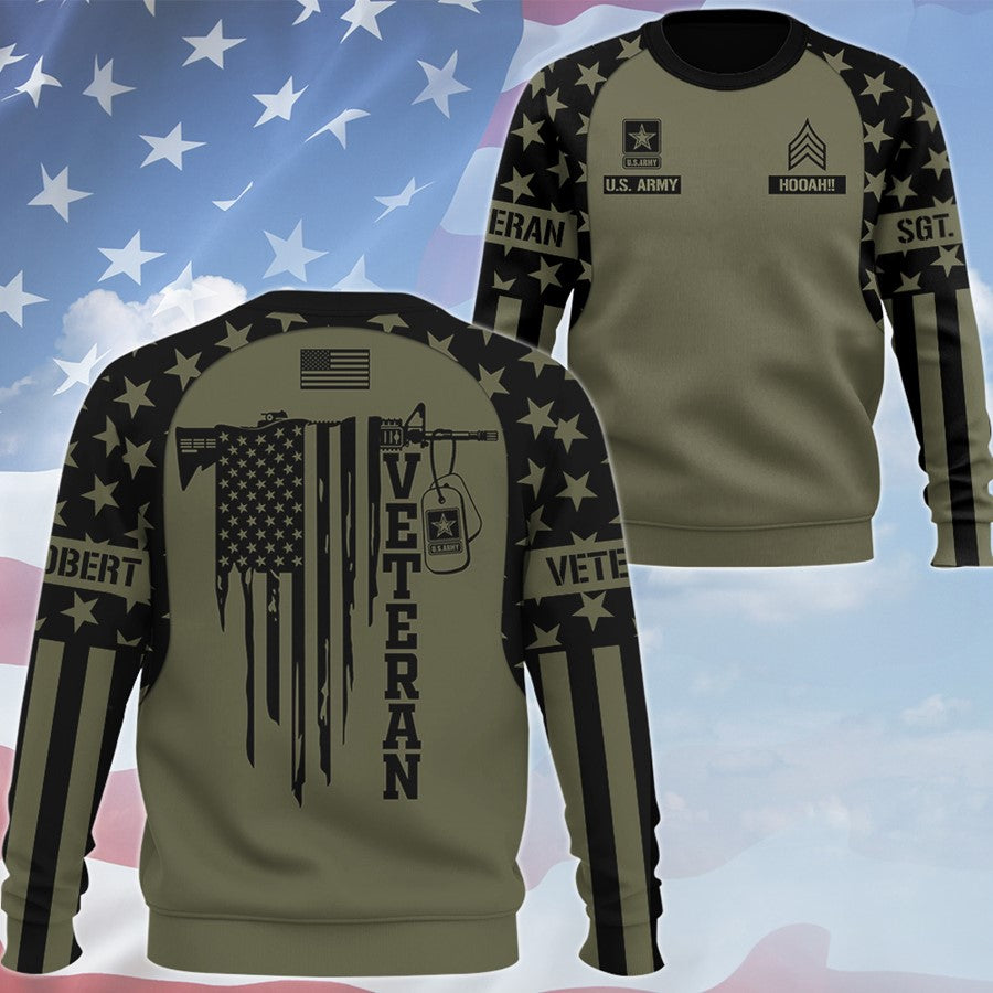 Custom 3D All Over Prints Shirt, Personalized Name And Military Logo H2511 Trna