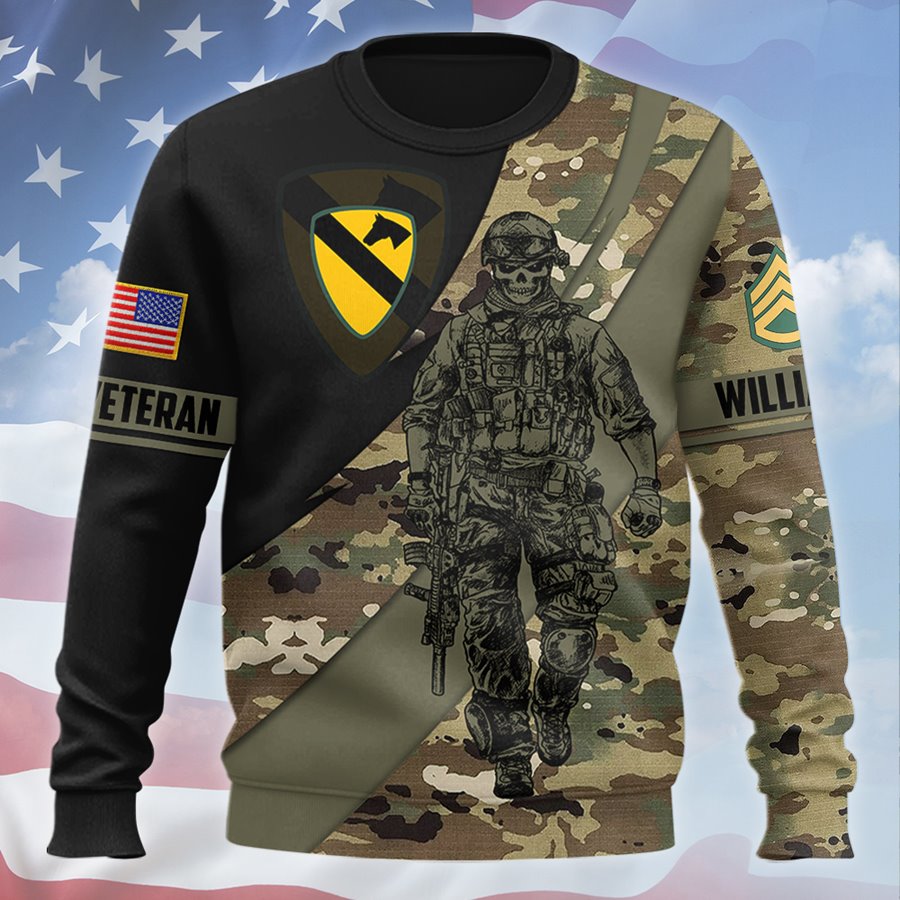 Customize Military Camouflage Fire Style All Over Print Shirts For Veteran Soldier H2511
