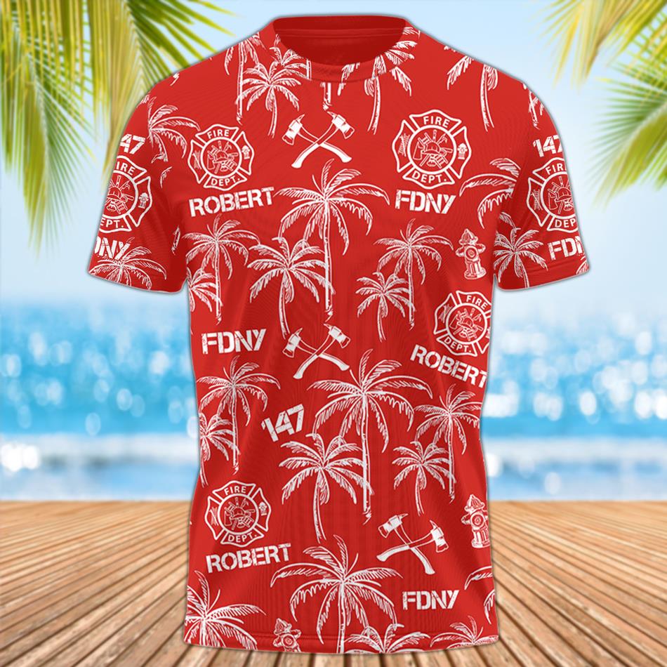 Custom Hawaiian Shirt Gift For Firefighter - Personalized Gifts For Fireman H2511 Trna