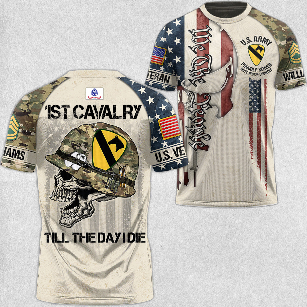 Veteran Till The Day I Die Skull All Over Print Shirt For Soldier US Veteran H2511