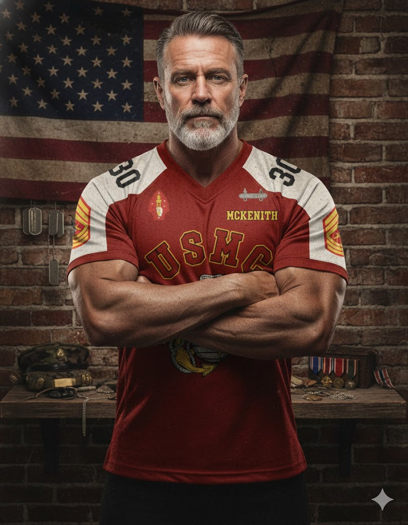 Limited Football Jersey Custom For US Military Veteran Dad Grandpa H2511