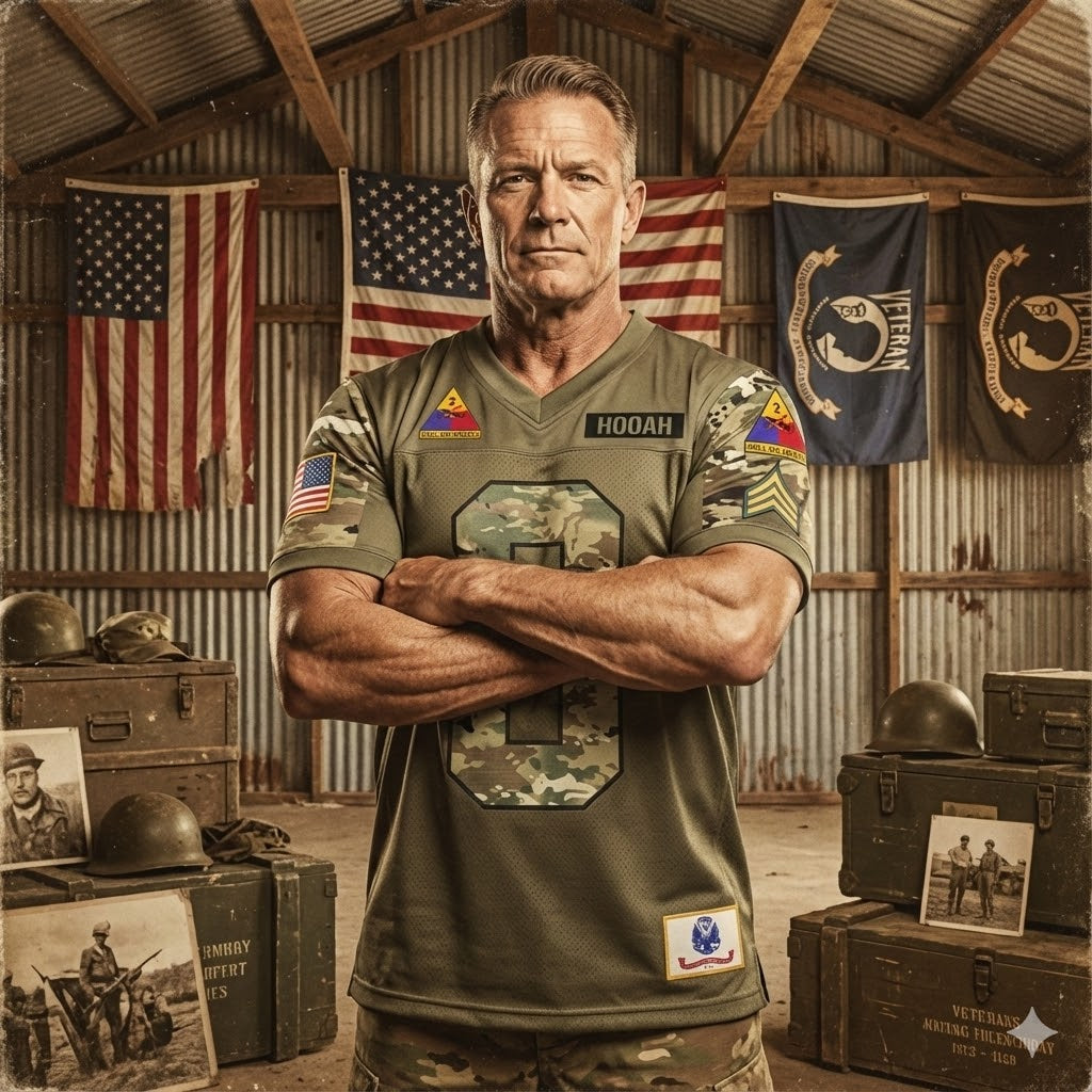 Personalized Football Jersey Military Shirt Custom Camouflage Gift For Soldier Veteran H2511