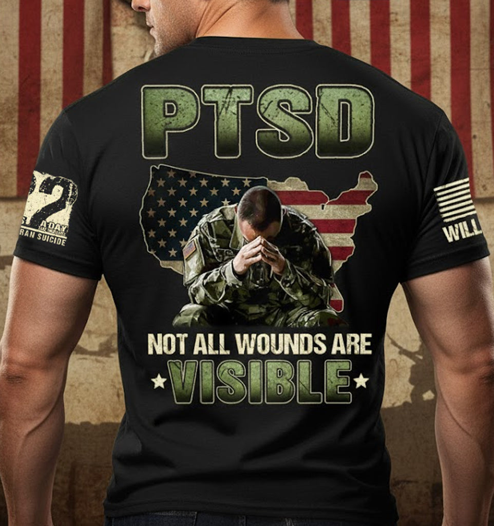 PTSD Not All Wounds Are Visible 22 Veterans A Day Personalized Shirt For Veteran H2511
