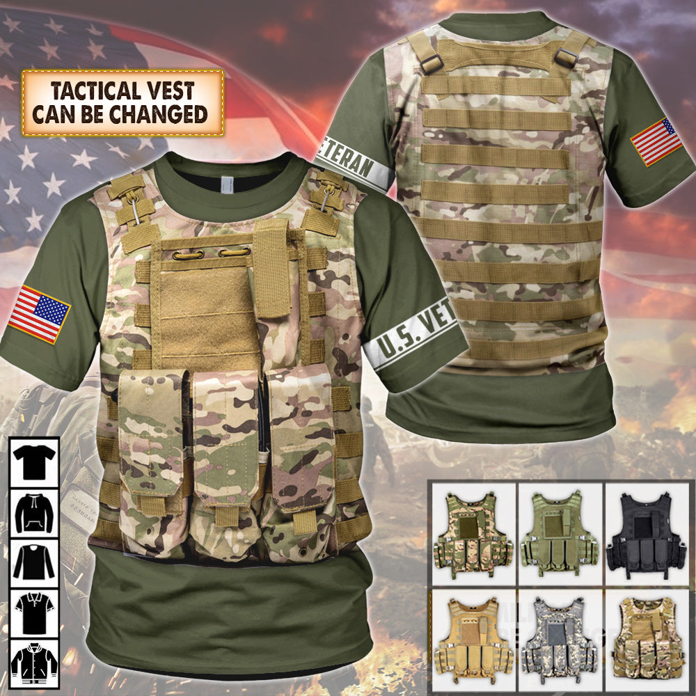 Personalized Veteran, Military, Armed Forces Tactical Combat Vest All Over Print HK10 - TRHN