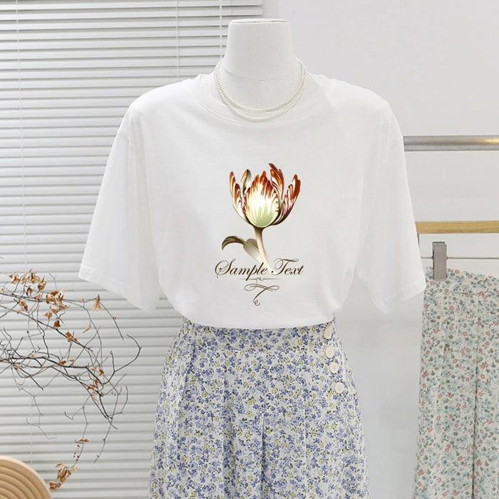 TrendingAz Short-sleeved shirt with floral pattern