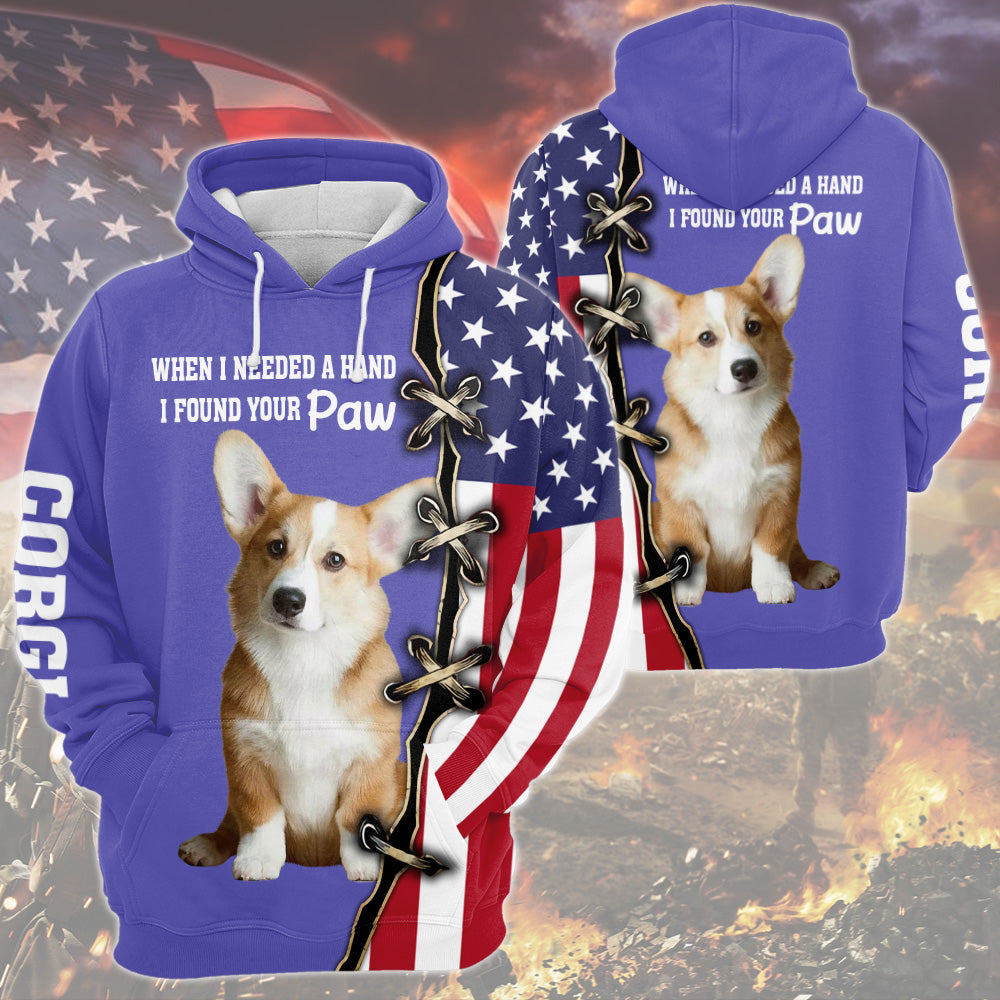 Corgi When I Needed A Hand, I Found Your Paw, Very Peri Trend Color All Over Print Shirts For Dog Lovers, B1504