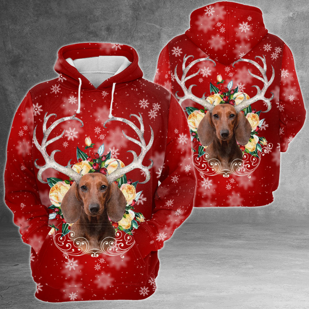 Dachshund Merry Christmas 3D All Over Print Shirts