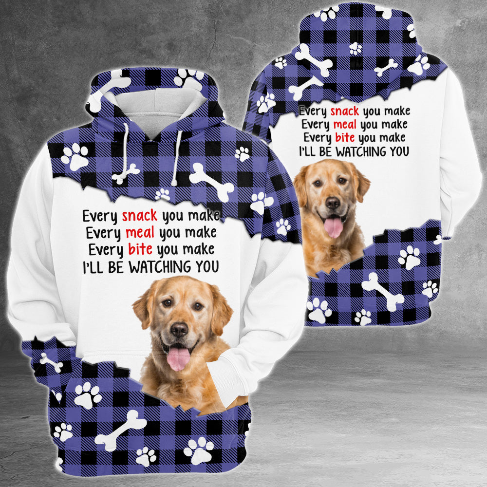 Golden Retriever Every Snack You Make, Funny Custom All Over Print Shirts, Personalized Gifts for Dog Lovers, PHTS