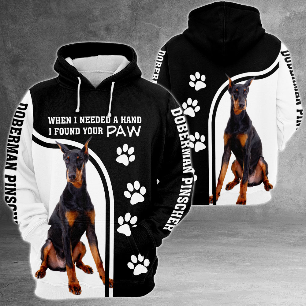 Doberman Pinscher When I Needed A Hand I Found Your Paw 3D All Over Print Shirts