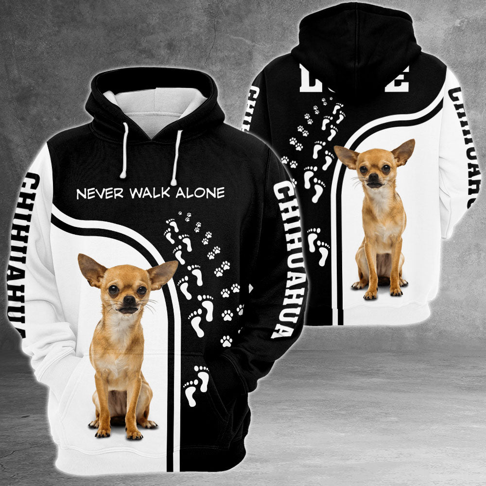 Chihuahua Never Walk Alone 3D All Over Print Shirts