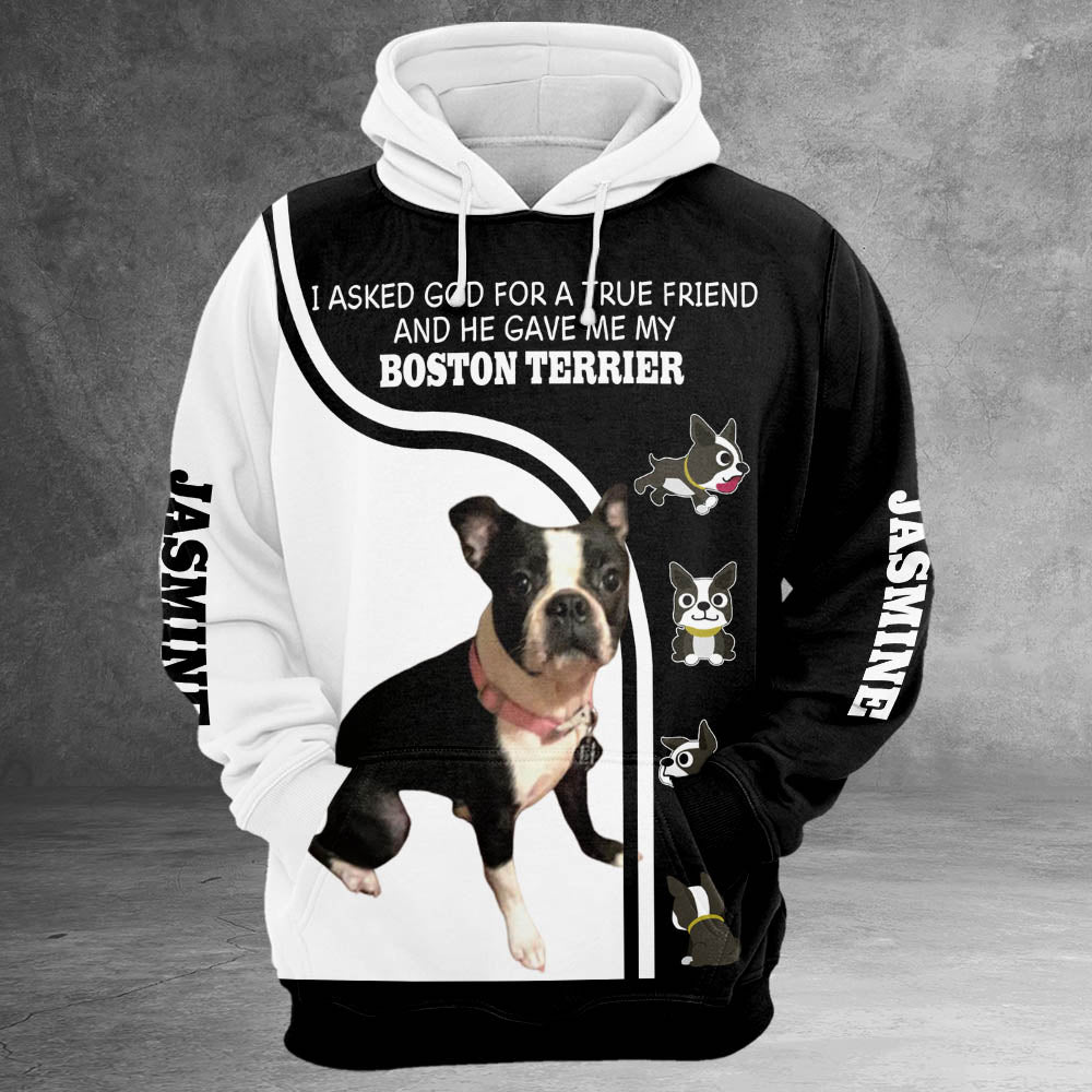 Boston Terrier Vr2 I Asked God For A True Friend 3D All Over Print Shirts